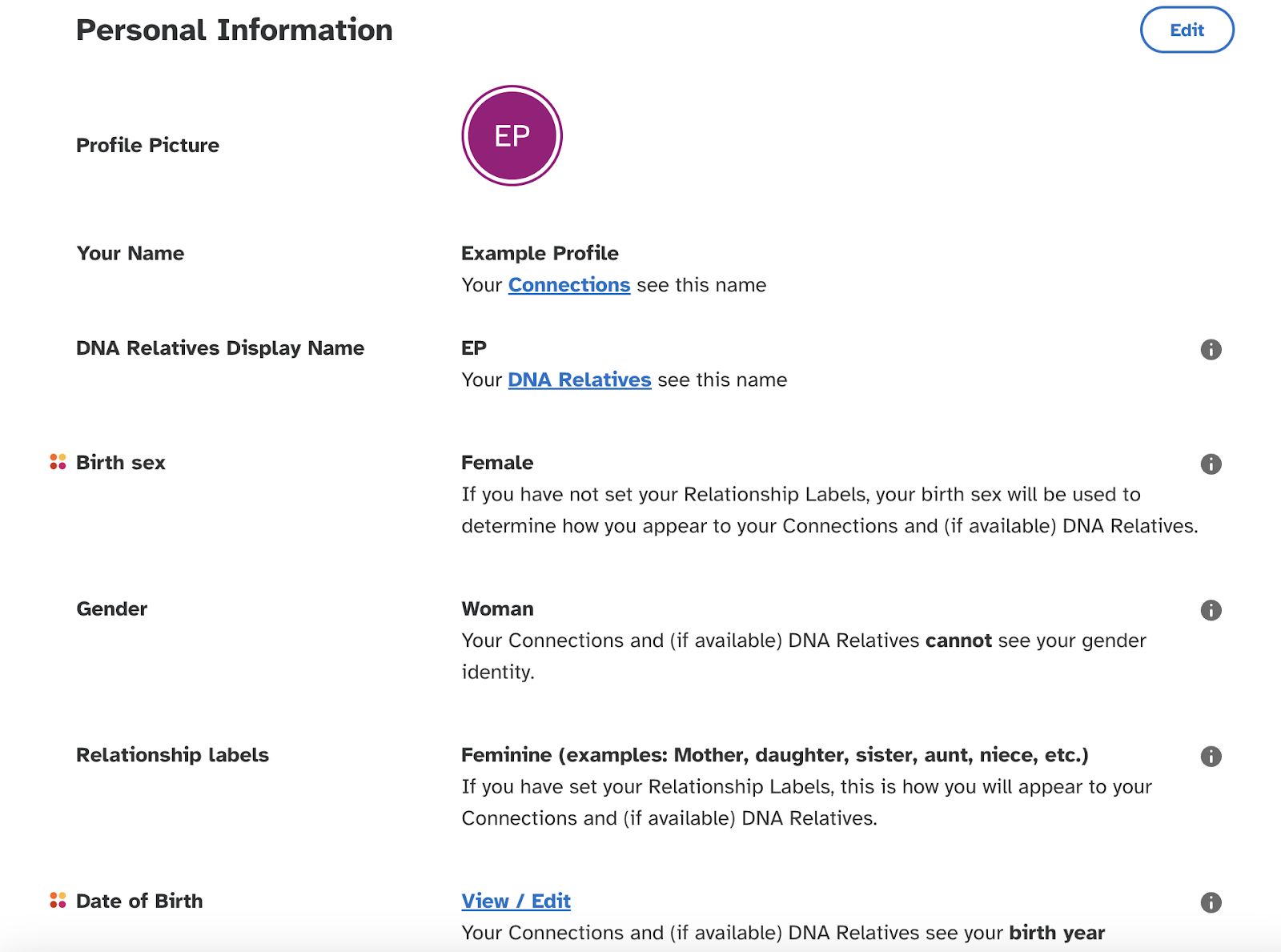 Updating Your Personal Information with 23andMe: Name, Sex, Date of Birth –  23andMe Customer Care