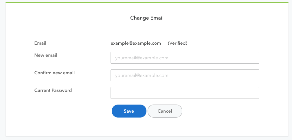 The section in the settings menu where one may change their account email address