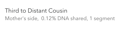 An example of what a range of relationships would look like on DNA Relatives
