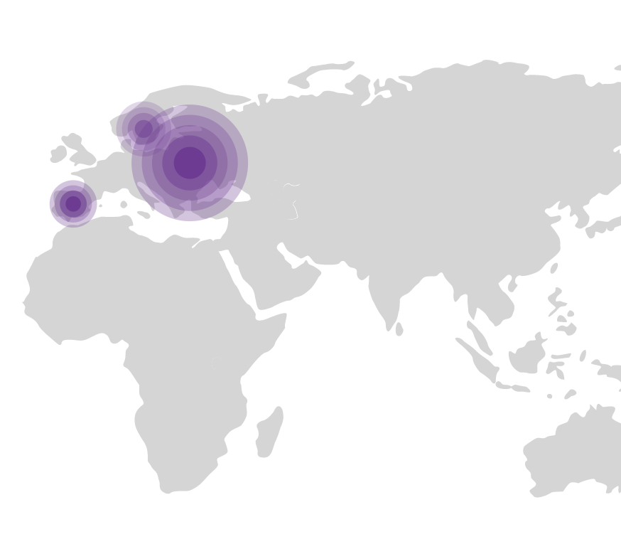 A visualization of the concept that a customer's haplogroup can be derived from genetic variants unique to groups in different parts of the world