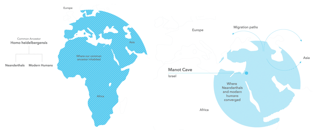 A sample map illustrating how you can learn about the history of Neanderthals